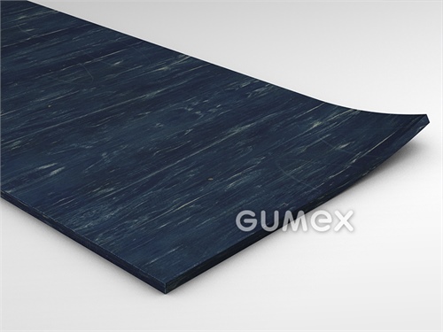 Gummi-Bodenbelag GW CIVI, 3mm, Breite 1250mm, 85°ShA, SBR, glattes Muster, -20°C/+60°C, blau, 